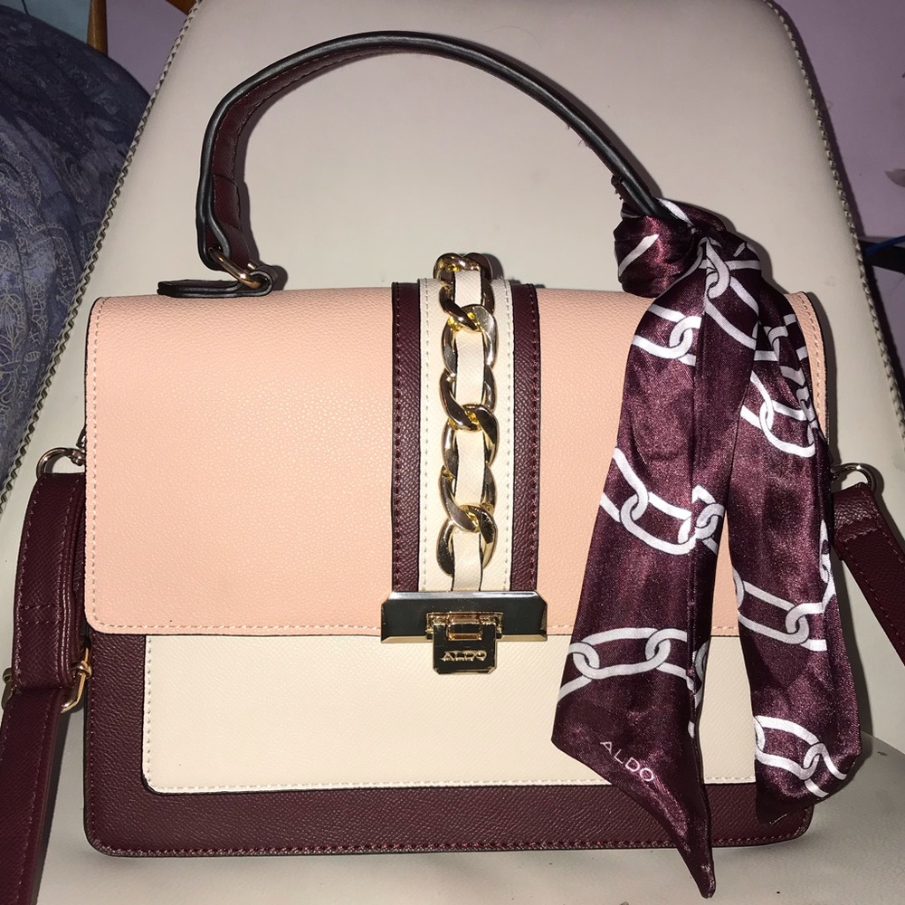 Aldo purse never used pink white and burgundy